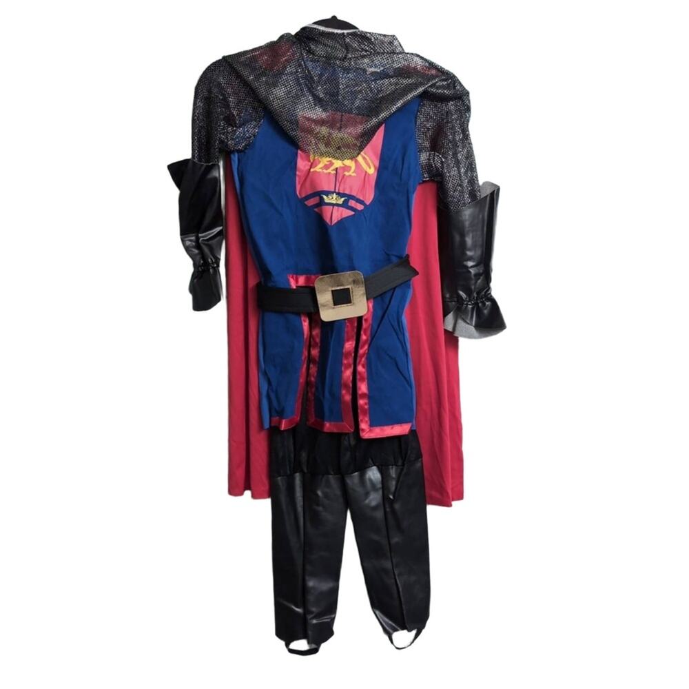 JAZGROM Kids Blue Knight Costume Hood Cape Tunic Belt Pants Medieval S - Picture 5 of 16